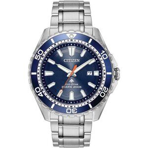 Eco-Drive Promaster Diver Mens Watch Blue Dial Silver